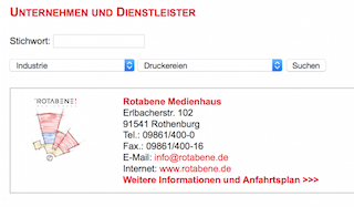 Gewerbeverzeichnis Rothenburg